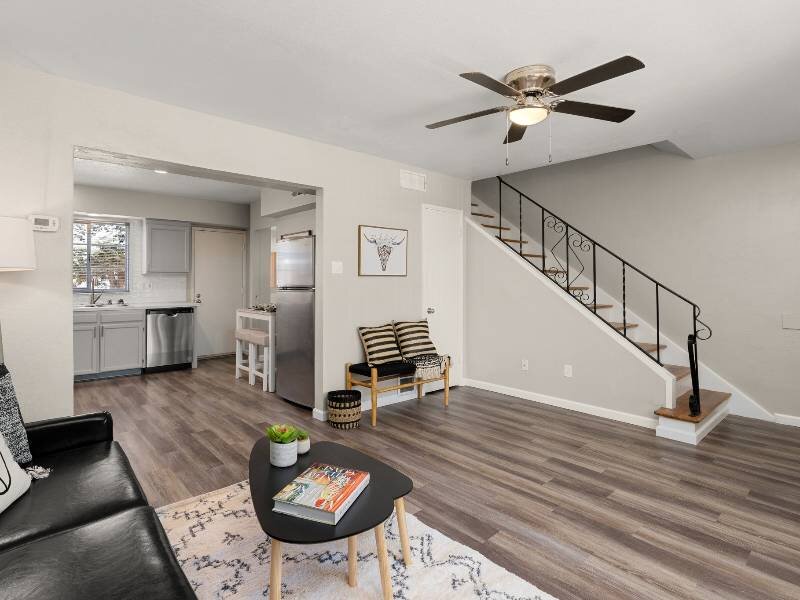 Front Room with Ceiling Fan | Nob Hill Apartments in New Mexico