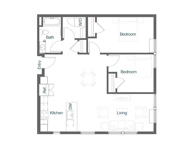 2.2 floorplan at King's Crossing Village
