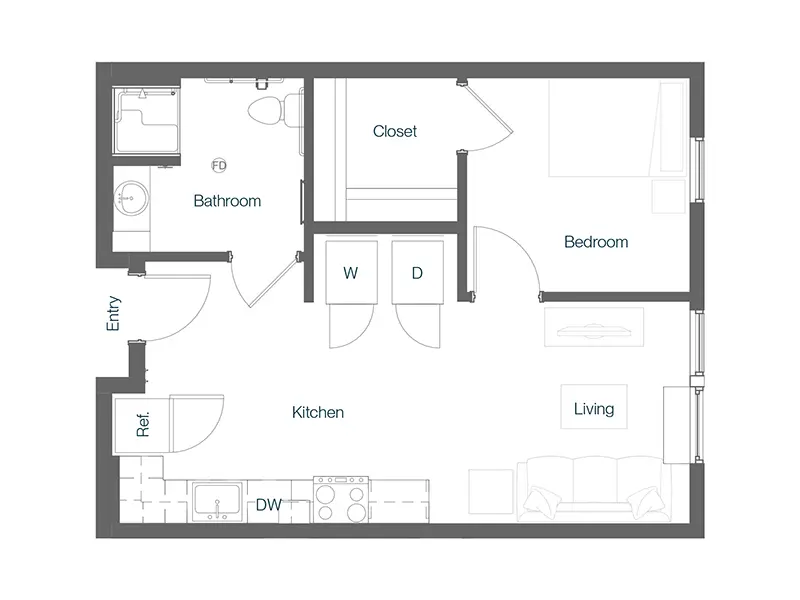 1.3 floor plan at King's Crossing Village