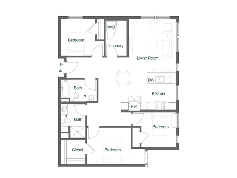 3.2 floorplan at King's Crossing Village