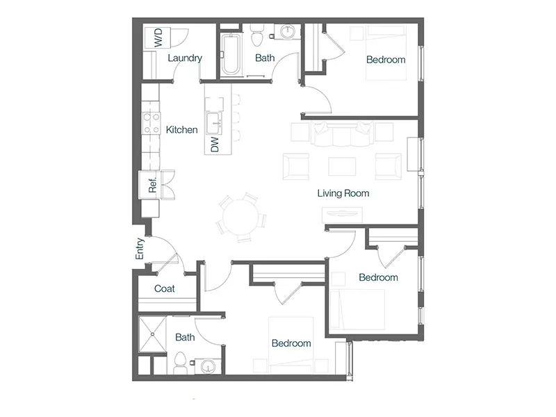 3.1 floorplan at King's Crossing Village