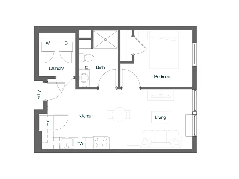 1.1 floorplan at King's Crossing Village