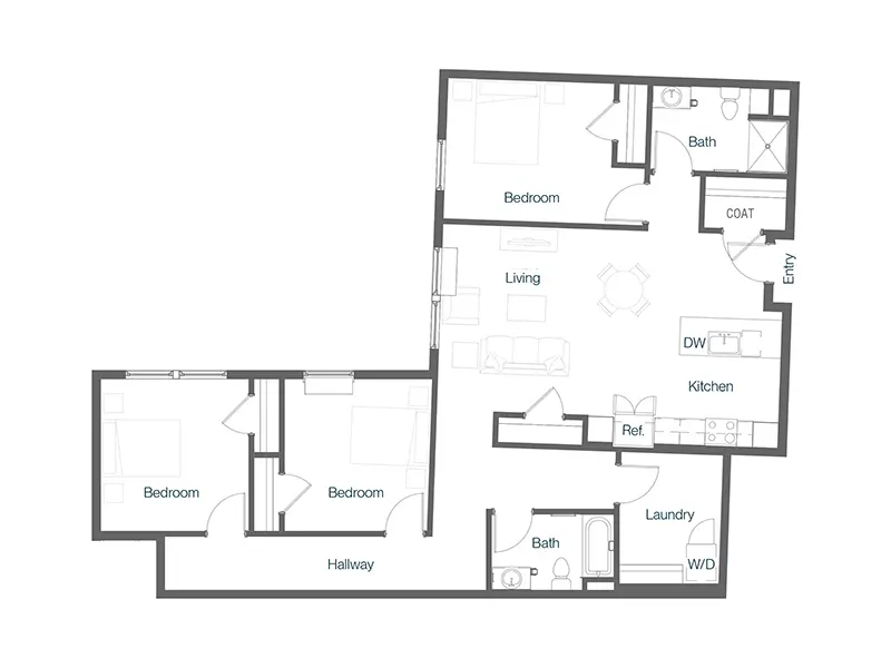 3.3 floor plan at King's Crossing Village