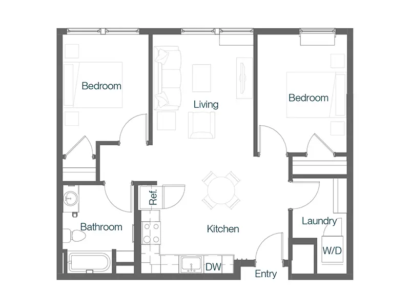 2.1 floor plan at King's Crossing Village
