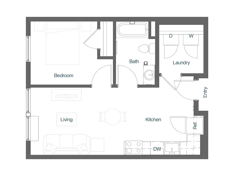 1.2 floorplan at King's Crossing Village