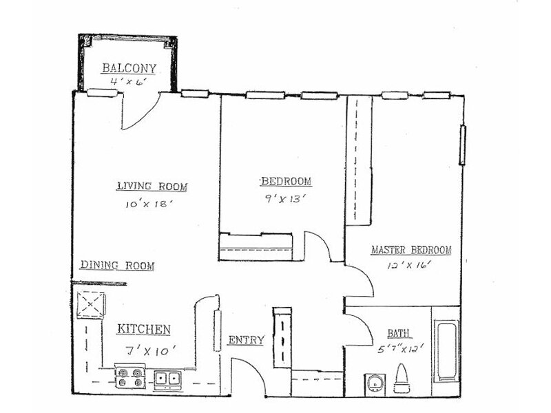 Riverside Apartments Floor Plan 2x1