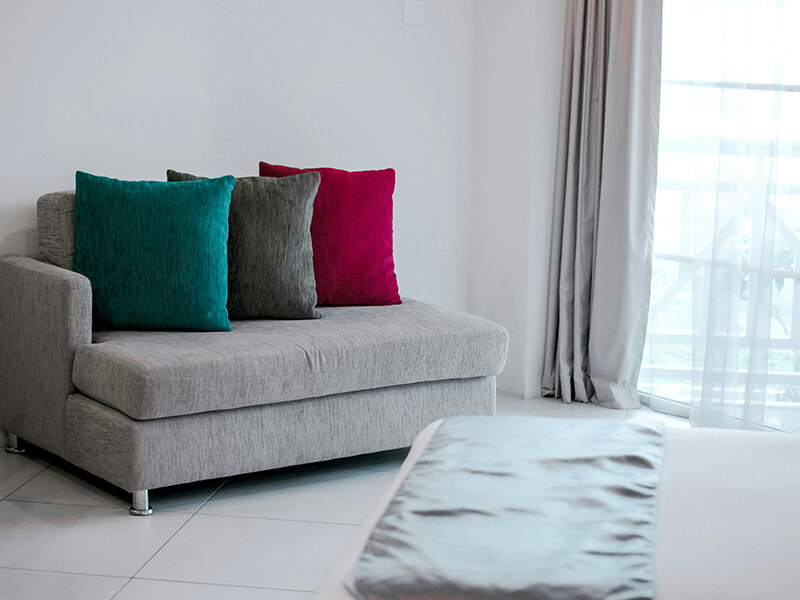 Sofa with Window and Tile Styled Flooring | Berkshire Square