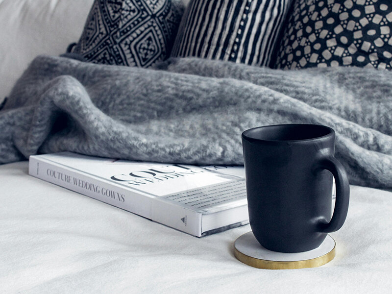 Couch with Coffee Mug and Blanket | Berkshire Square