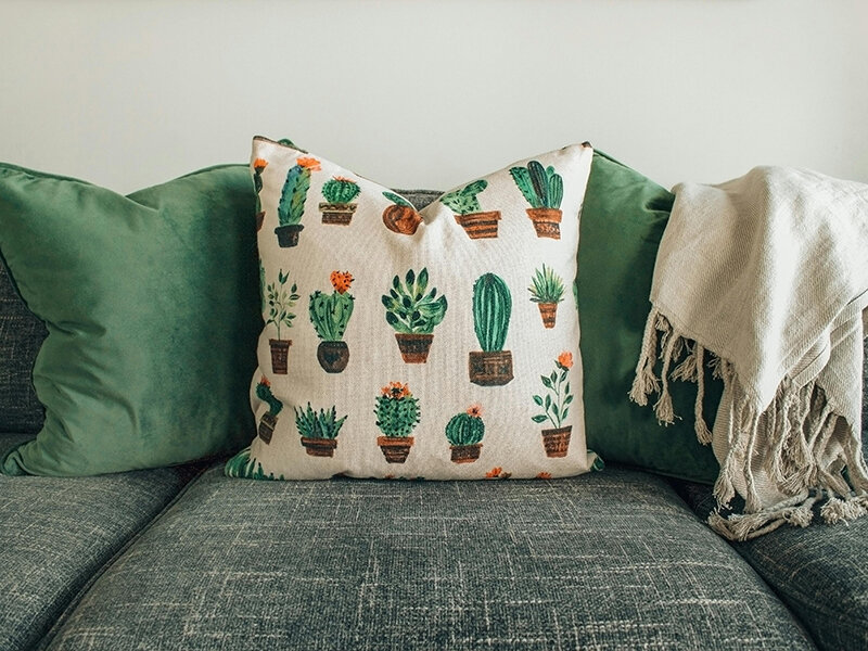 Couch with Pillows | Berkshire Square