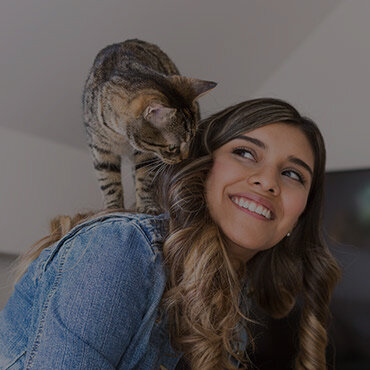 Cat and Owner