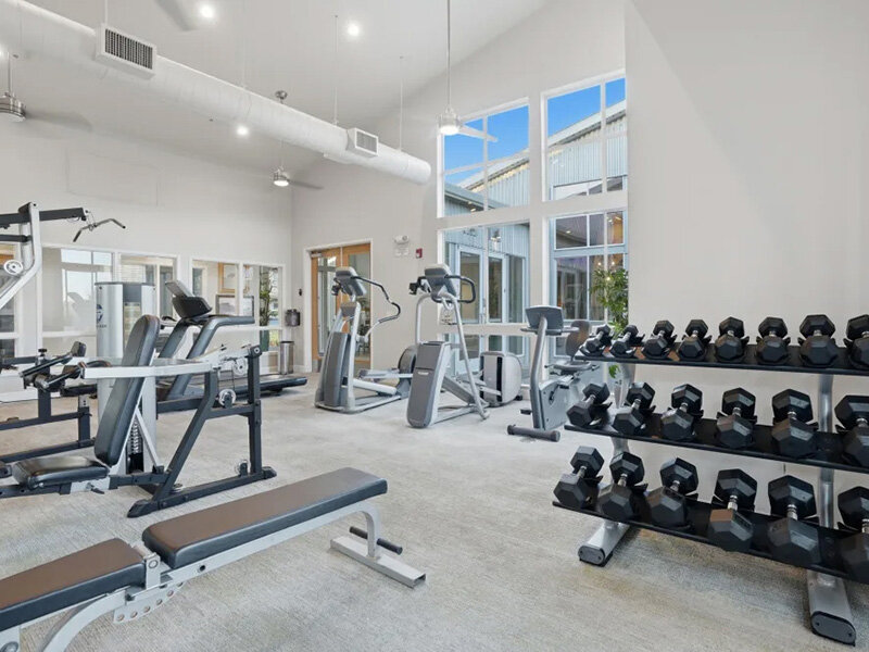 Community Fitness Center with Weights and Window | Pacific Shores