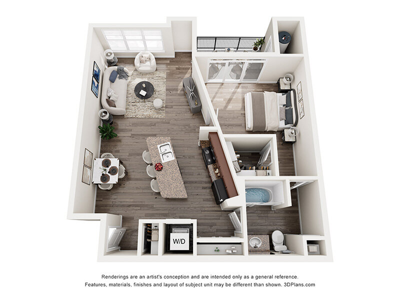 1X1-837 Floorplan at Arista Flats