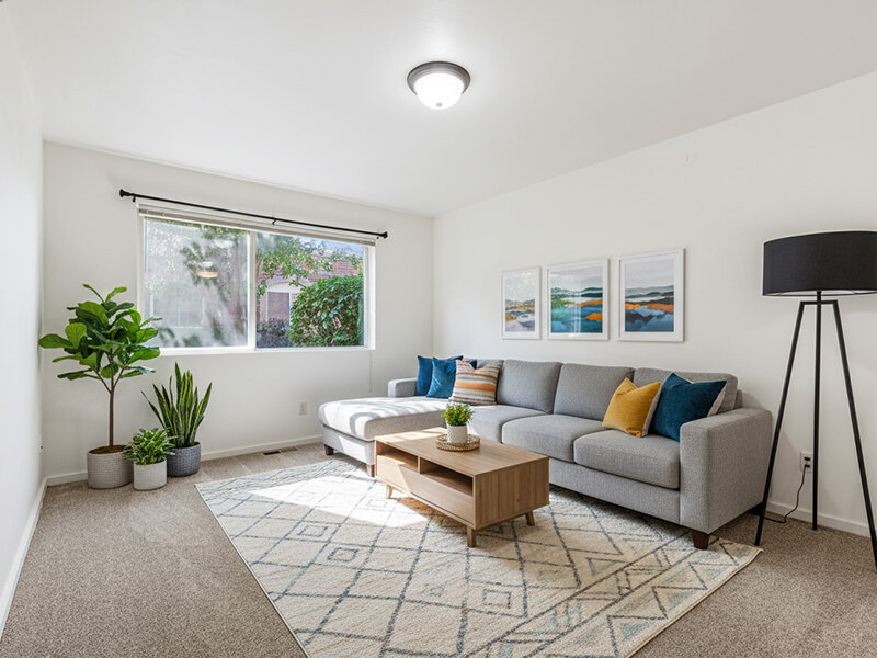 Living Room with Carpeted Flooring | Kagy Village