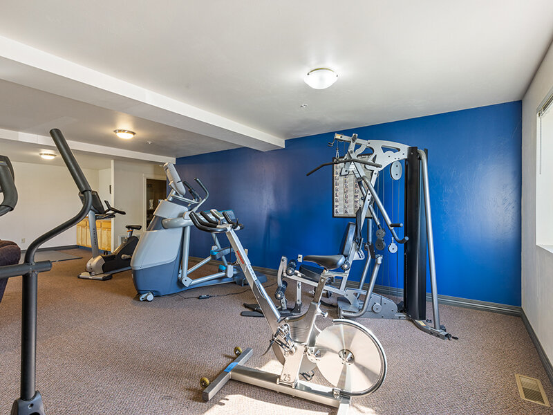 Eliptical Machines with Carpted Flooring in Community Fitness Center | Kagy Village