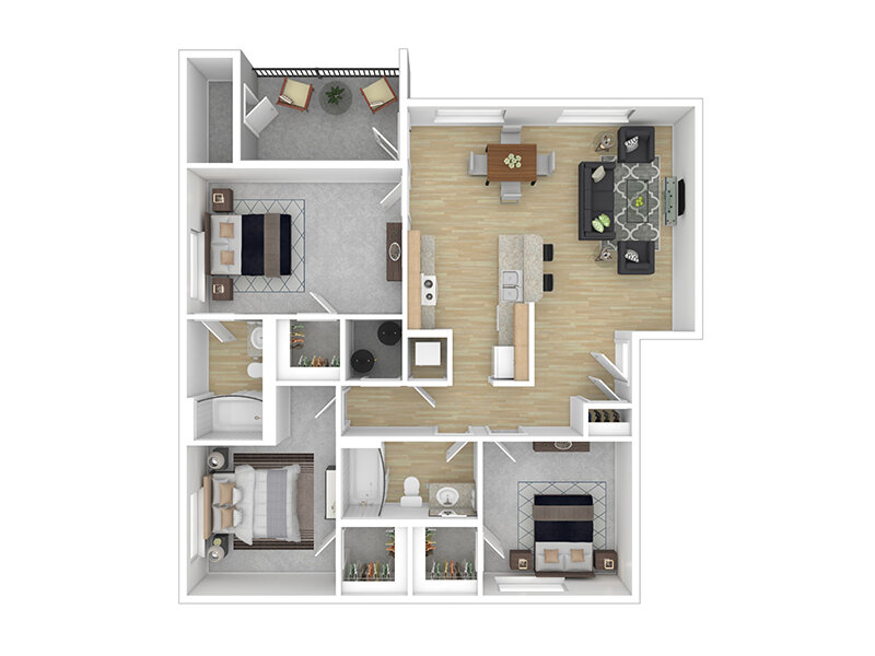 3x2 Floorplan at Brookside Park