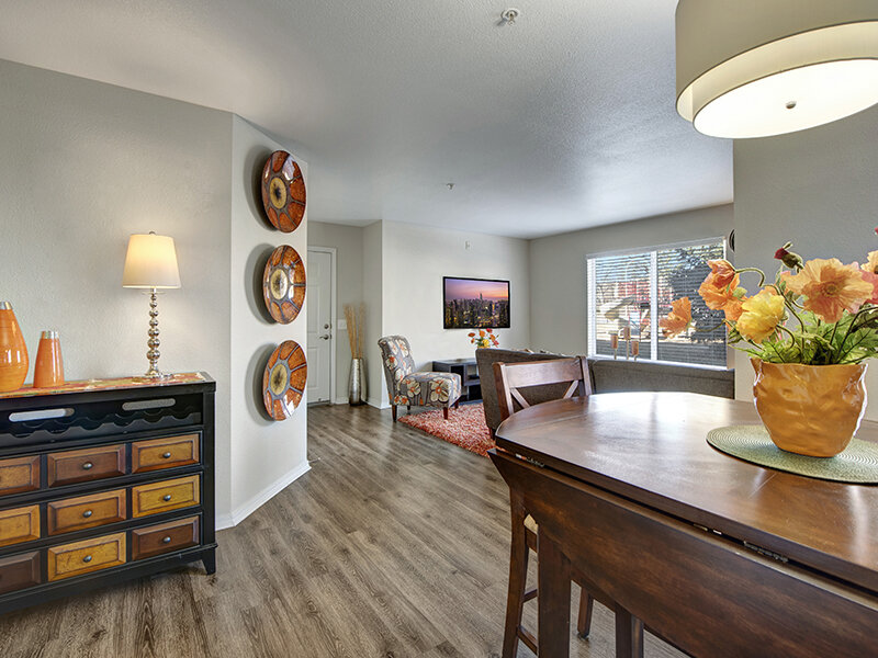 Apartment Entrance to Living Room with Windows | The Willows at Printers Park Apartments