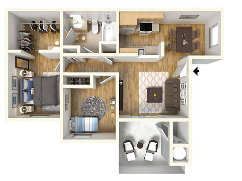 Seabreeze Vallejo Apartments Floor Plan 2x1