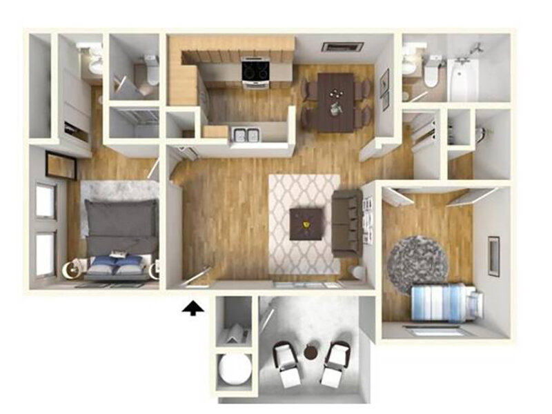 Seabreeze Vallejo Apartments Floor Plan 2x2