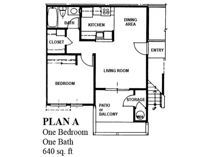 Seabreeze Vallejo Apartments Floor Plan 1x1
