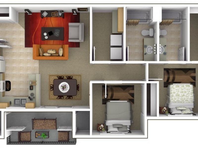 Green Grove Apartments Floor Plan 2X2