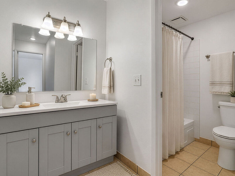 Staged Bathroom | Highland Commons