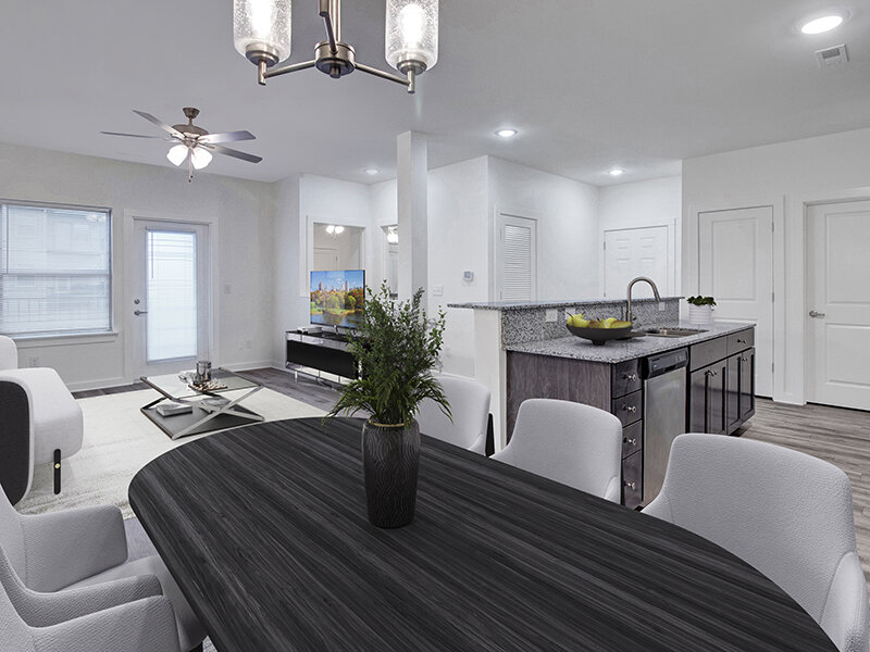 Dining Room with Ceiling Light and Seating | Merchants Walk