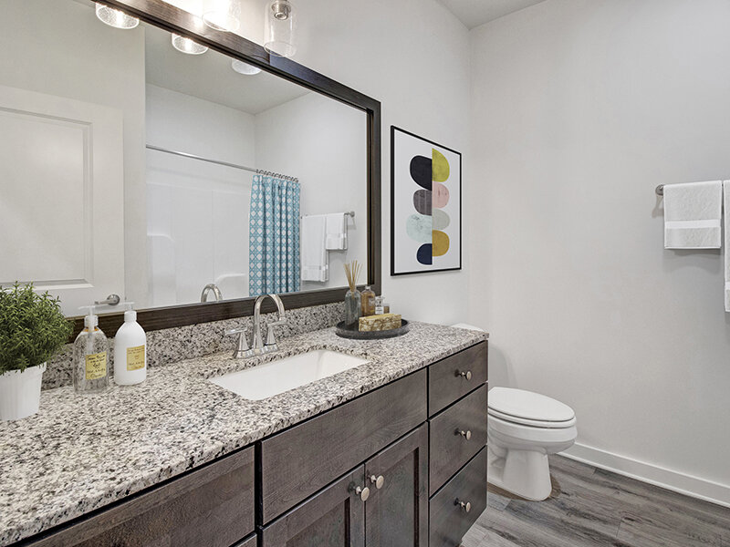 Bathroom with Mirror and Sink | Merchants Walk