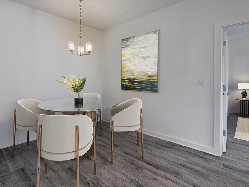 Dining Room Table with Ceiling Light and Wall Art | Merchants Walk