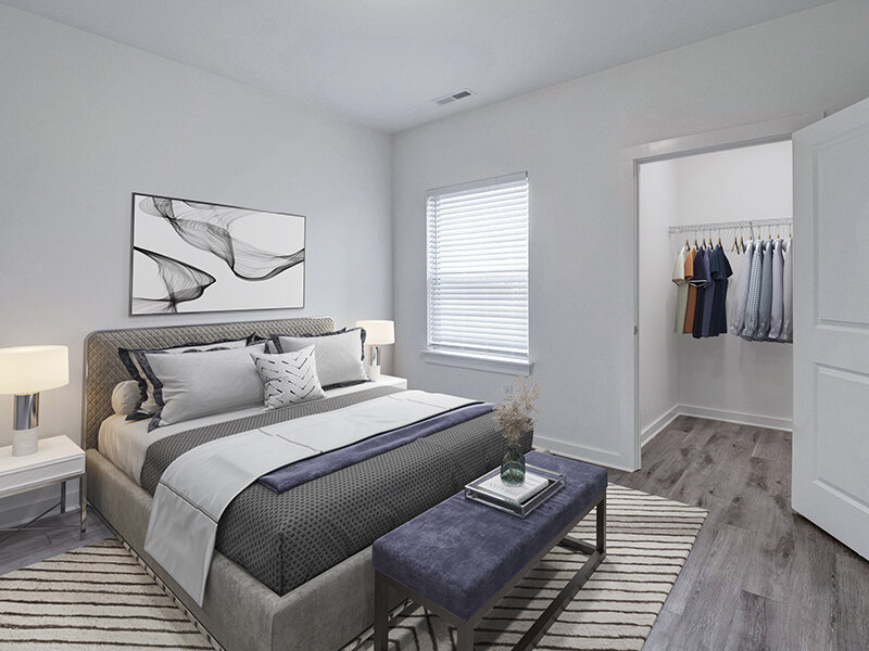 Bedroom with Window and Wall Art | Merchants Walk