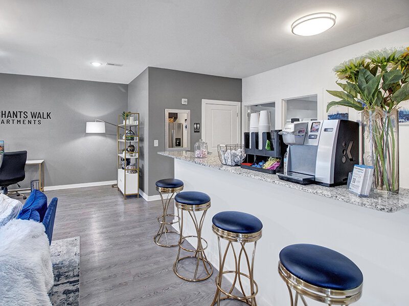 Community Seating with Wood Styled Floors | Merchants Walk