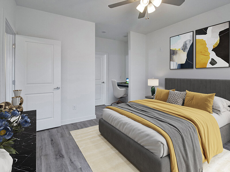 Bedroom with Closet and Ceiling Fan | Merchants Walk