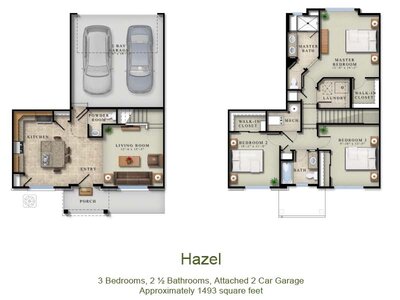 Hazel floor plan at Willow Point Townhomes in Denver, CO