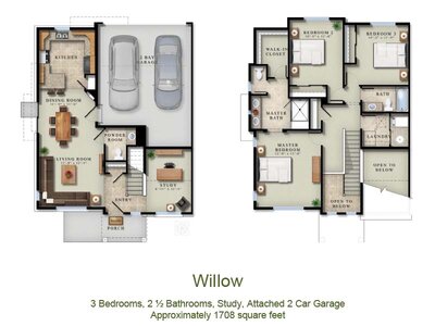 Willow floor plan at Willow Point Townhomes in Denver, CO