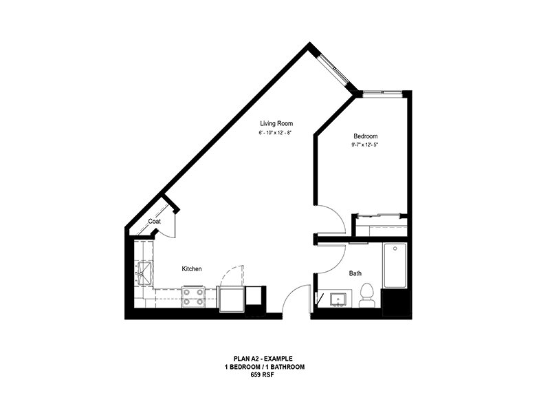 View at Blossom Hill Apartments Floor Plan Plan A2