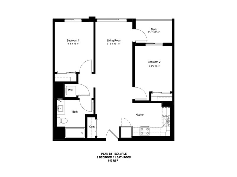 View at Blossom Hill Apartments Floor Plan Plan B1
