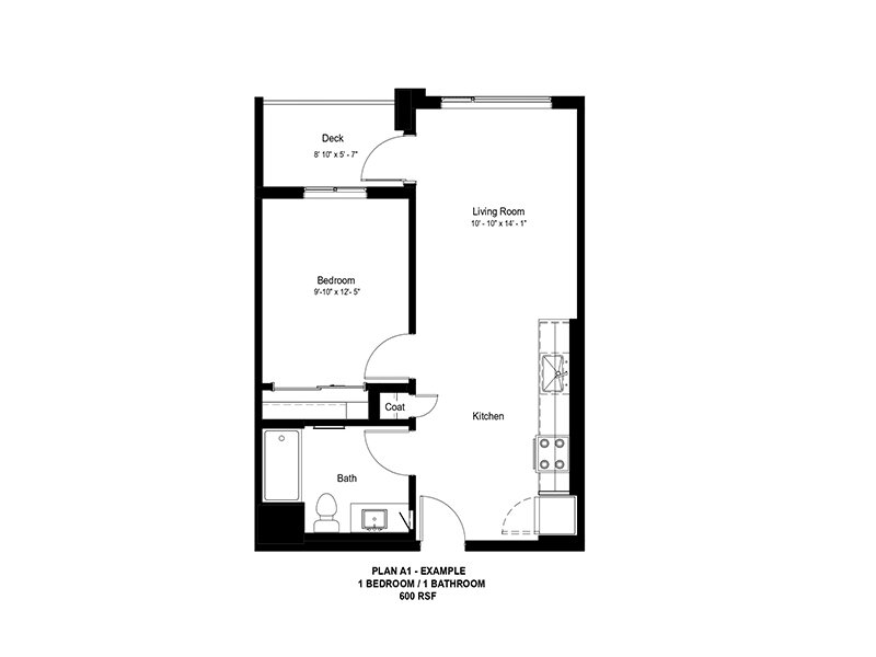 View at Blossom Hill Apartments Floor Plan Plan A1