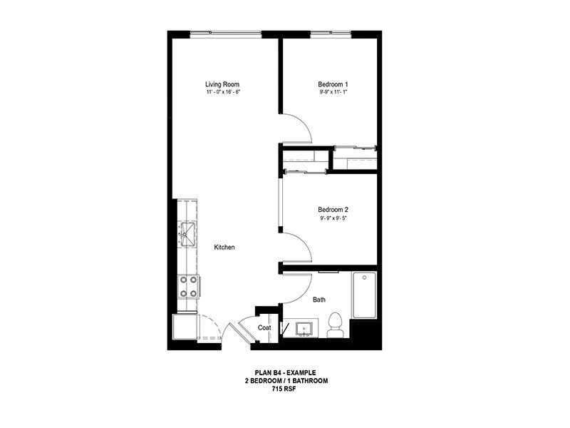 View at Blossom Hill Apartments Floor Plan Plan B4