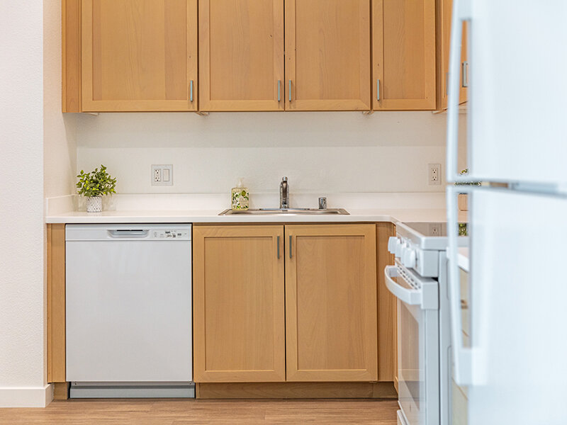 Kitchen with Wood Style Cabinets | View at Blossom Hill