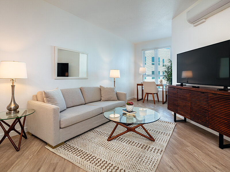 Livng Room with Television and Window with Coffee Table | View at Blossom Hill