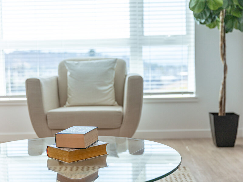 Seating with Coffee Table and Window | View at Blossom Hill