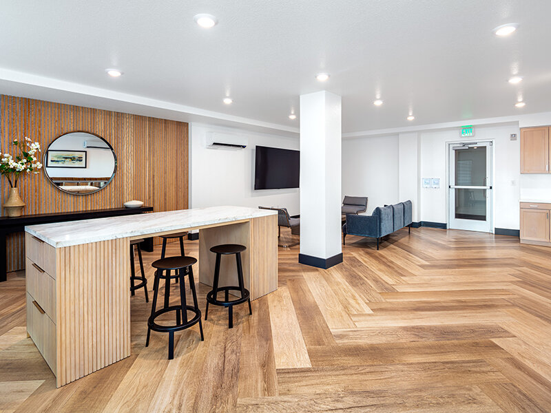 Tenant Lounge with Seating and Television | View at Blossom Hill
