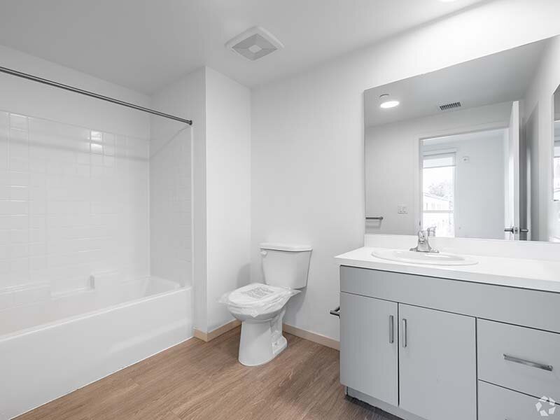 Bathroom with Mirror and Shower | Mission Gateway