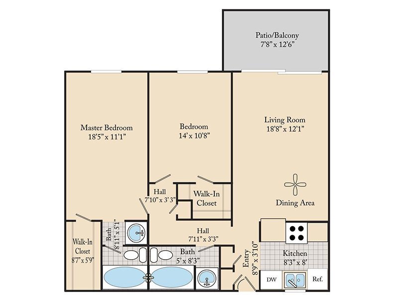 2 BEDROOM 2 BATHROOM B1