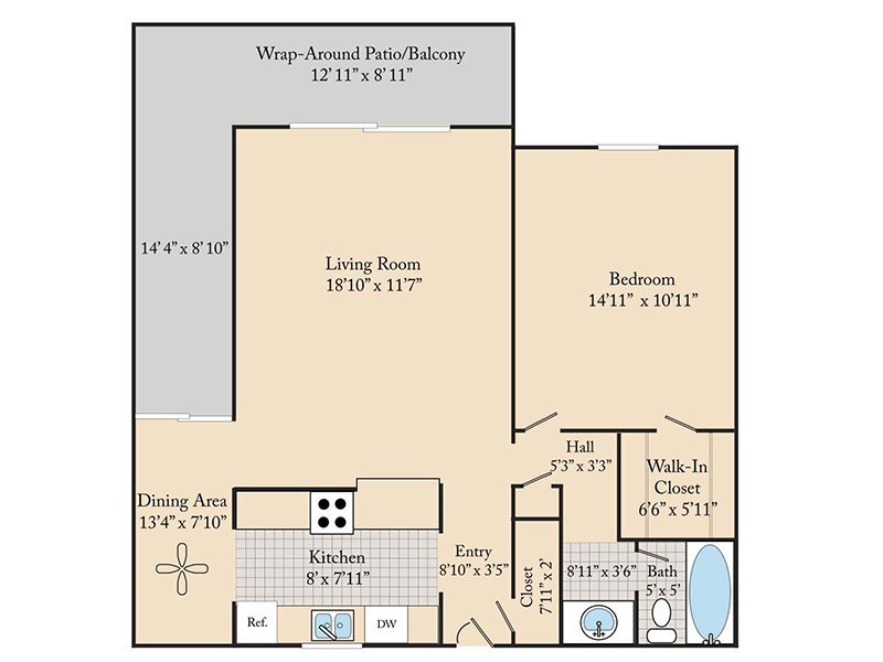 1 Bedroom 1 Bathroom A3