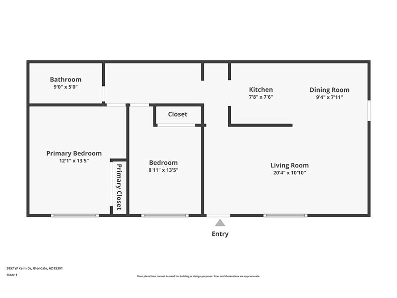 Our 2x1-880 is a 2 Bedroom, 1 Bathroom Apartment