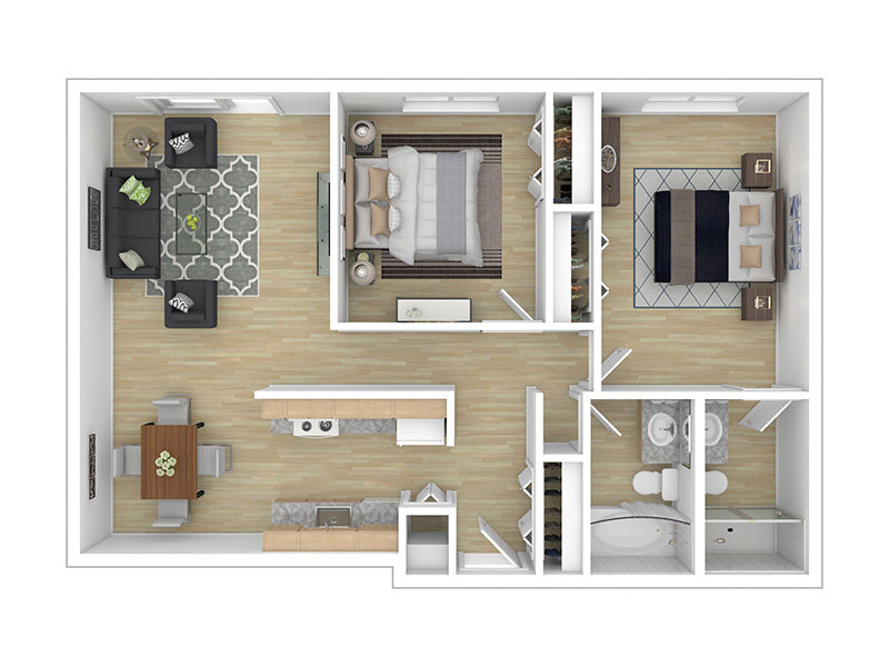 View floor plan image of 2X2 apartment available now