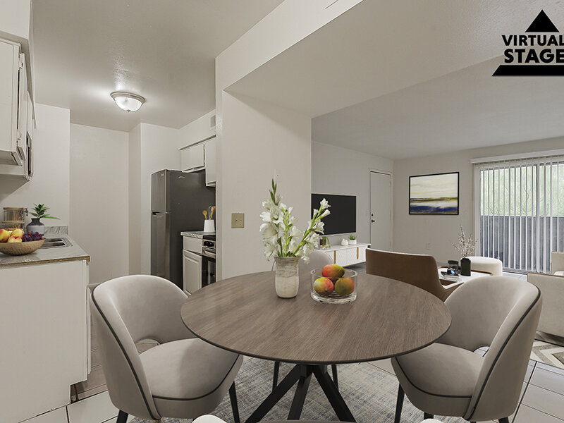 Virtually staged dining area at Buenas Paradise Valley.