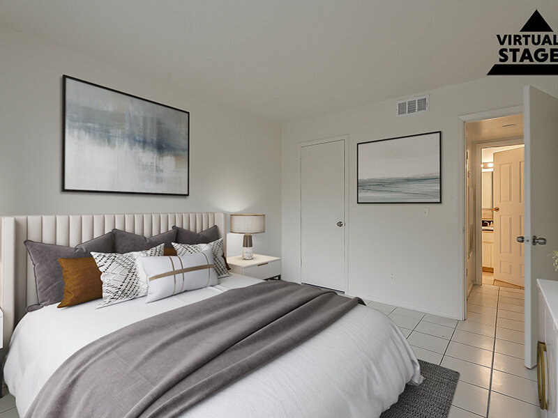 Virtually staged bedroom at Buenas Paradise Valley.