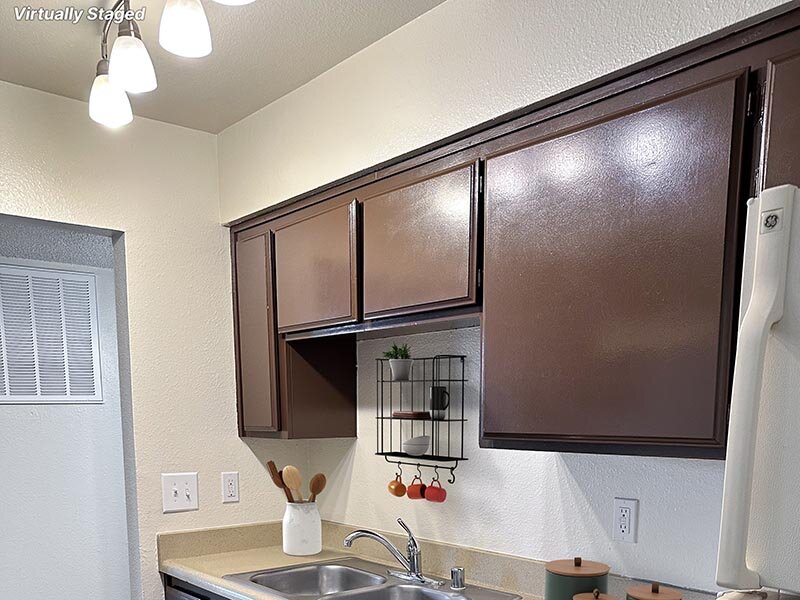 Kitchen with Wood Style Cabinets and Kitchen Sink | Sunrise Bakersfield