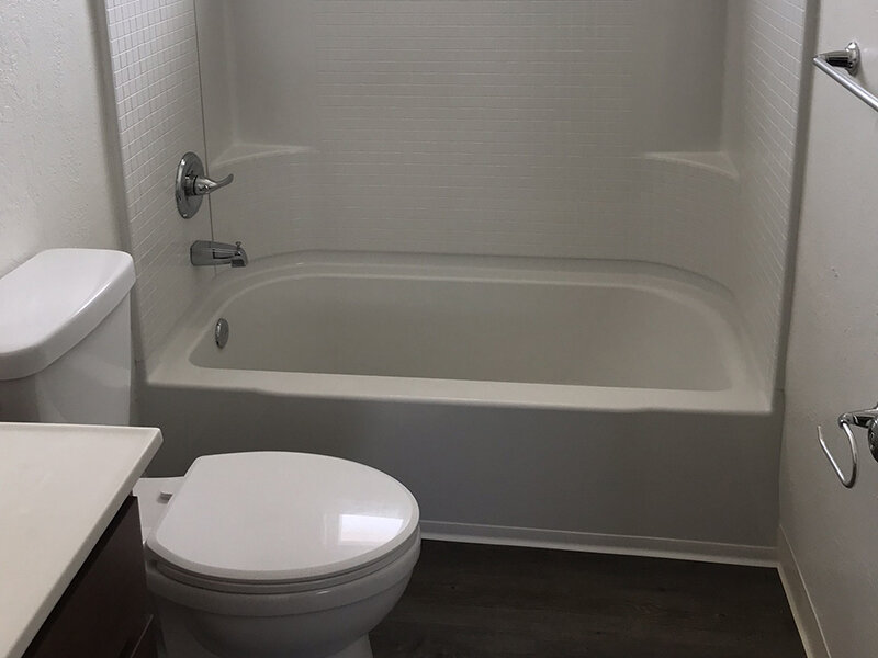 Bathroom with Wood Style Flooring and Shower | Meadows Holly